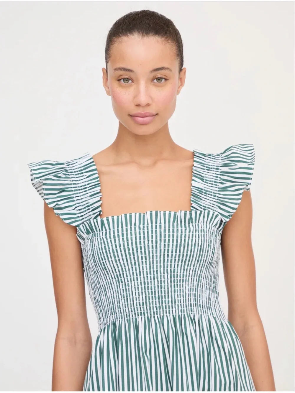 NWT!! Hill House Striped Green and White Maxi Dress - Picture 4 of 11